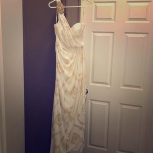 White & Gold Prom Dress
